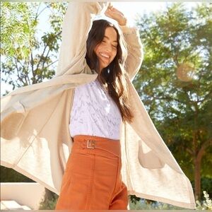 ANTHROPOLOGIE donni ribbed open front cardigan one size